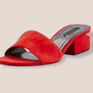Alexander Wang Lou cult suede slide sandal red